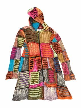 Vintage 90’s Women’s Nepal Patch Long Jacket By The Collection Royal Size M/L
